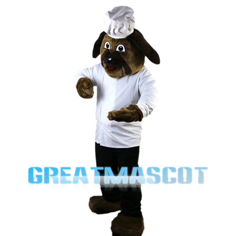 Brown Confectioner Dog Mascot Costume