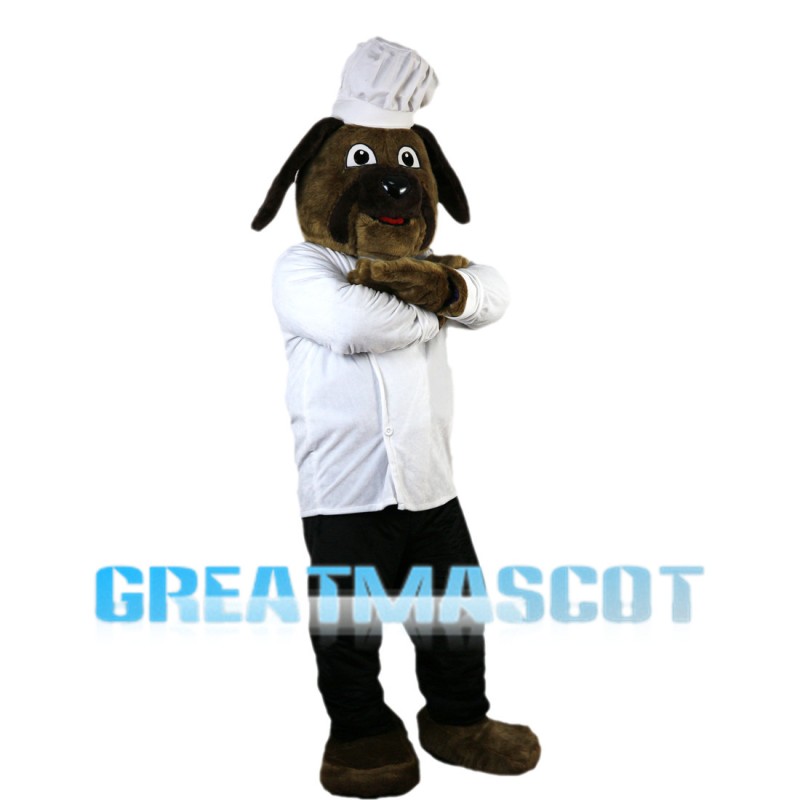 Brown Confectioner Dog Mascot Costume