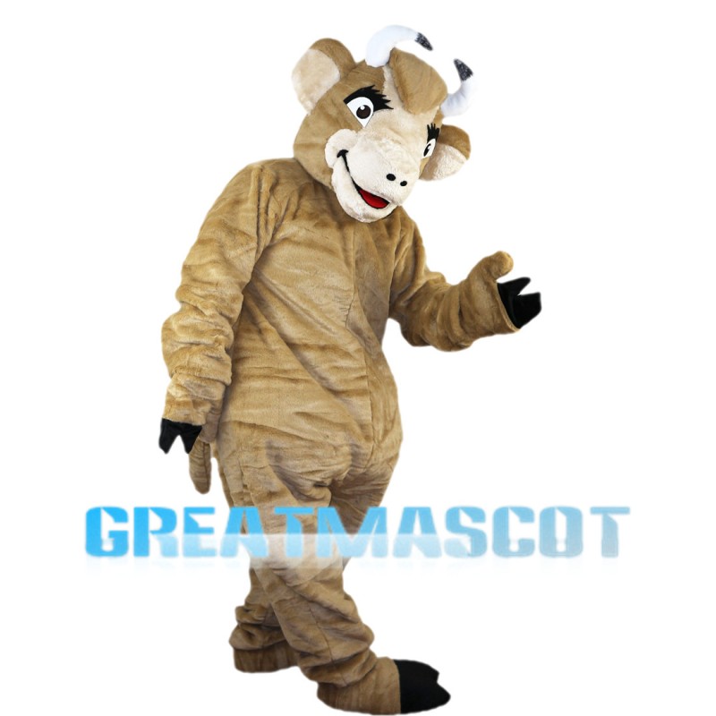 Adult Light Brown Cattle Mascot Costume