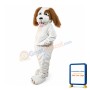 Honest White Dog With Tongue Out Mascot Costume