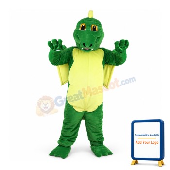 Cartoon Powerful Green Dragon Mascot Costume