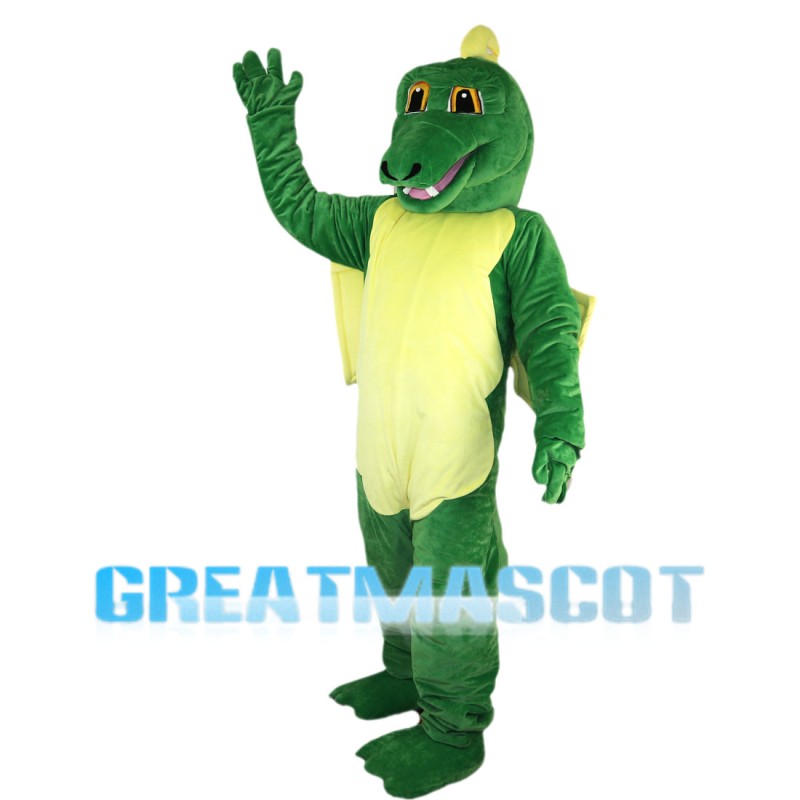 Cartoon Powerful Green Dragon Mascot Costume