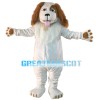 Honest White Dog With Tongue Out Mascot Costume