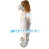 Honest White Dog With Tongue Out Mascot Costume