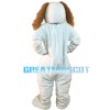 Honest White Dog With Tongue Out Mascot Costume