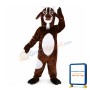 Brown Goat With Pink Flower Mascot Costume