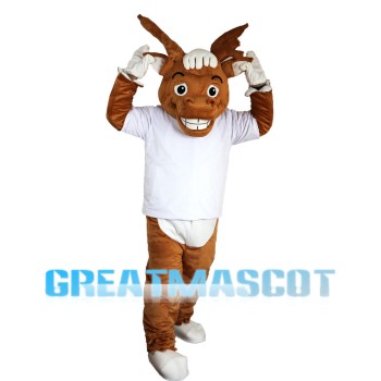 Lively Moose With White Shirt Mascot Costume
