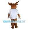 Lively Moose With White Shirt Mascot Costume