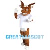 Lively Moose With White Shirt Mascot Costume