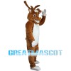 Lively Moose With White Shirt Mascot Costume