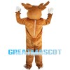 Lively Moose With White Shirt Mascot Costume