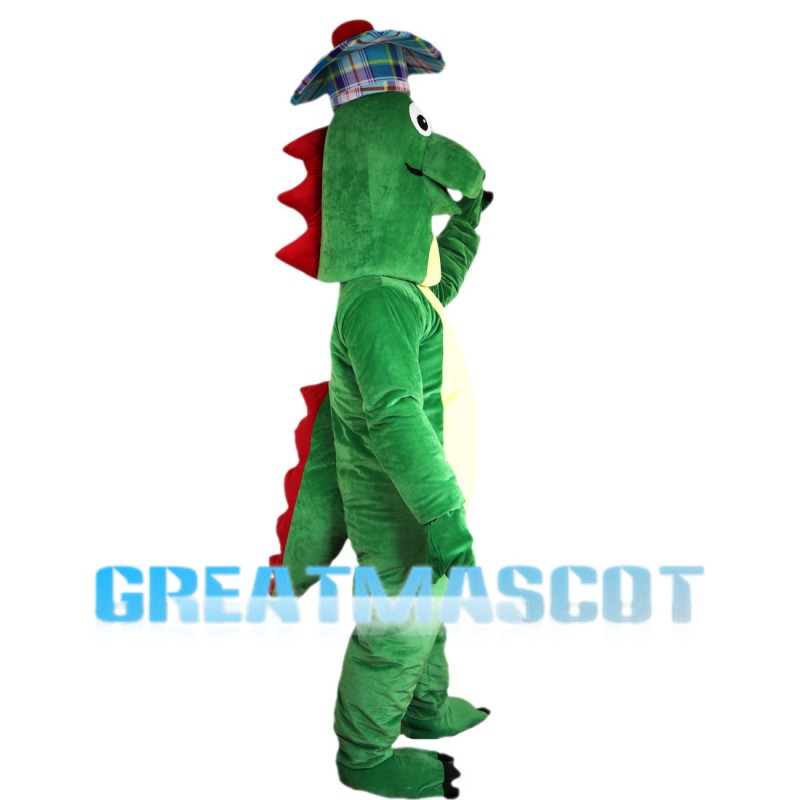 Long Head Green Dinosaur Mascot Costume