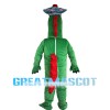 Long Head Green Dinosaur Mascot Costume