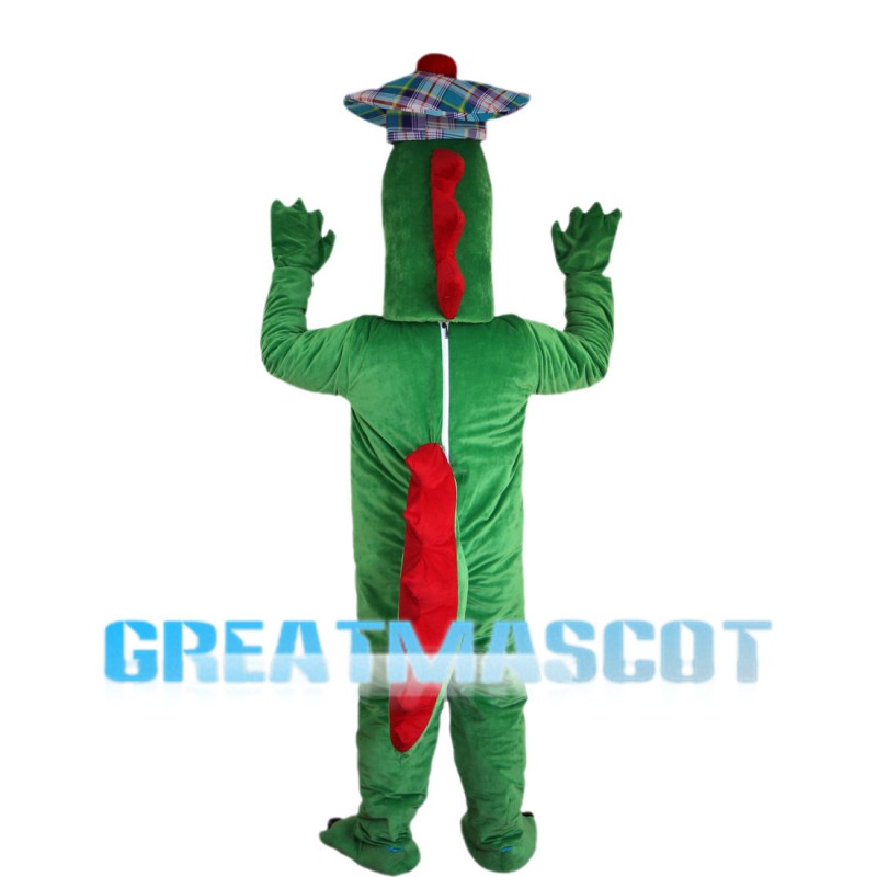 Long Head Green Dinosaur Mascot Costume
