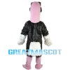 Black Ostrich With Pink Head Mascot Costume