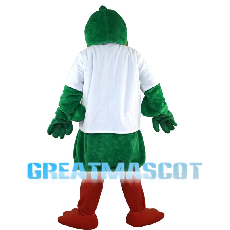 Pleased Green Duck Mascot Costume