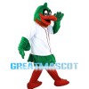 Pleased Green Duck Mascot Costume