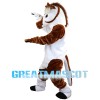 White & Brown Horse Mascot Costume