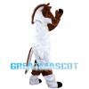 White & Brown Horse Mascot Costume