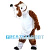 White & Brown Horse Mascot Costume