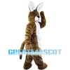 Cautious Brown Rabbit Mascot Costume