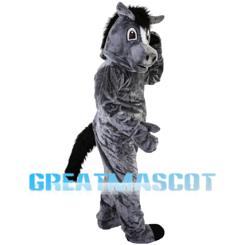 Grey Horse With Black Tail Mascot Costume