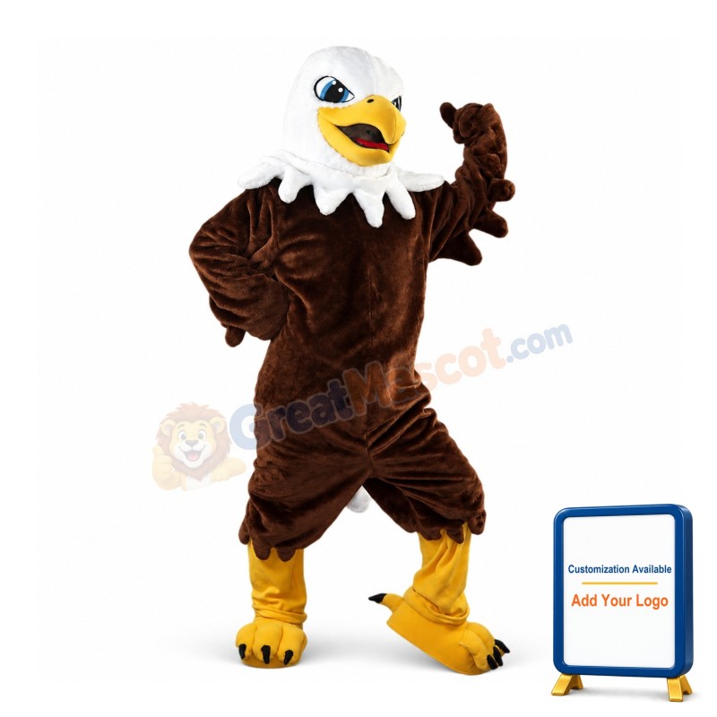 Cartoon Brown Eagle Mascot Costume