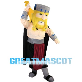 Warrior Charging With Weapon Mascot Costume