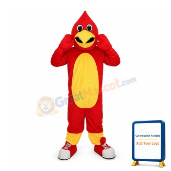 Energetic Red Bird With Sports Shoes Mascot Costume