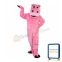 Doubtful Pink Hippo Mascot Costume