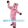 Doubtful Pink Hippo Mascot Costume