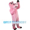 Doubtful Pink Hippo Mascot Costume