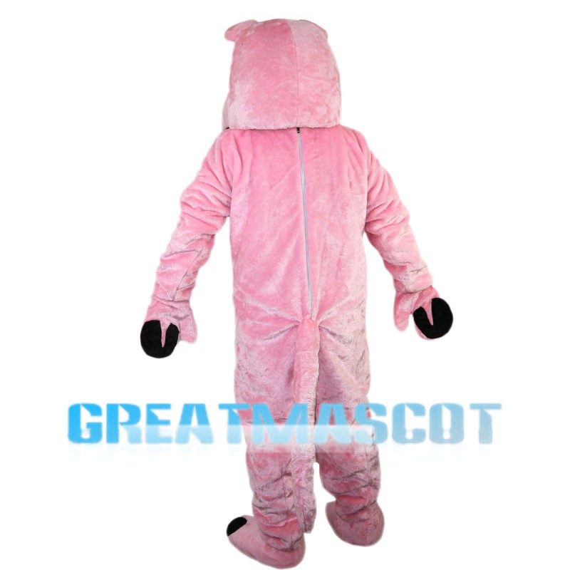 Doubtful Pink Hippo Mascot Costume