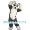 Hairy Grey & White Wolf Mascot Costume
