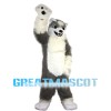 Hairy Grey & White Wolf Mascot Costume