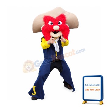 Weirdo With Face All Red Hair Mascot Costume