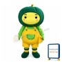 Green Pumpkin Baby Carrying Yellow Bag Mascot Costume