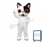 White Cat With Half Of Face Black Mascot Costume