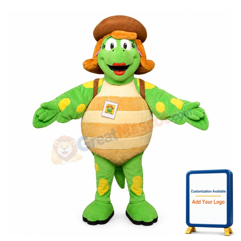 Tortoise Lady With Red Lips Mascot Costume
