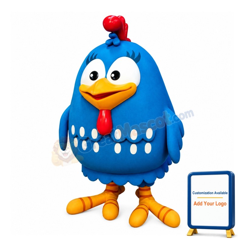 Round Body Blue Little Bird Mascot Costume