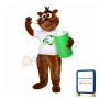 Environmentally Friendly Beaver Holding Battery Mascot Costume