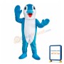 Standing Blue Dolphin Mascot Costume