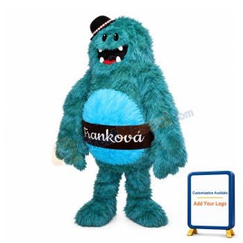 Green Hairy Monster Mascot Costume