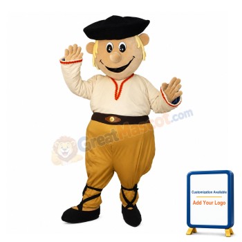 Classic Style Man With Smiling Face Mascot Costume
