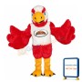 Red & White Eagle Mascot Costume For Bakery