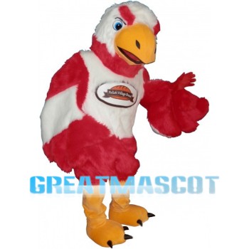 Red & White Eagle Mascot Costume For Bakery