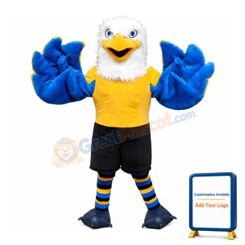 Strong Eagle With Blue Wings Mascot Costume