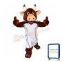 Brown Bull With Sportswear Mascot Costume