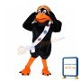 Black Eagle With Flying Cap Mascot Costume