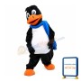 Black Bird Wearing Blue Sacrf Mascot Costume